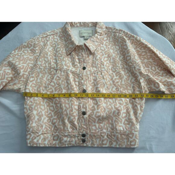 Pilcro Light Pink Leopard Print Jean Jacket - Picture 8 of 10
